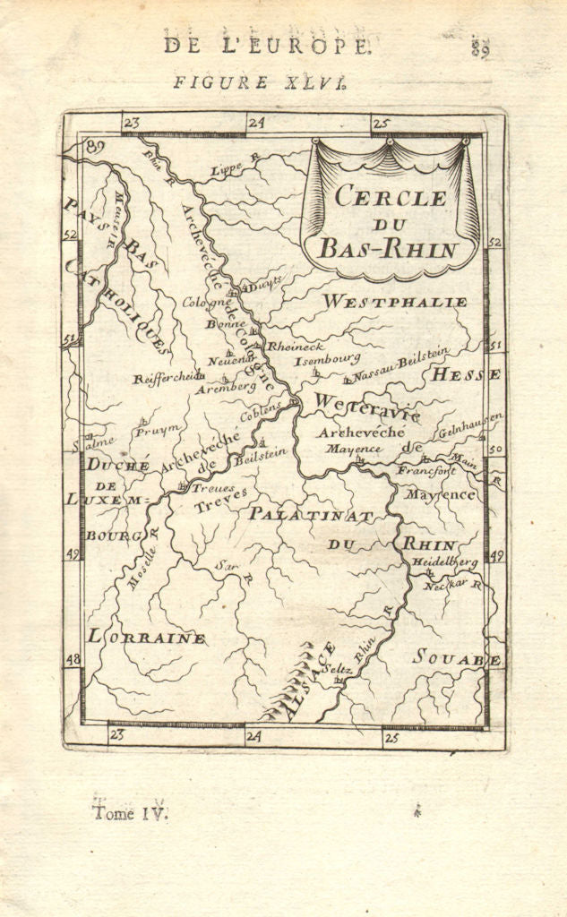 GERMANY. Lower Rhine. Nordrhein-Westfalen. 'Cercle du Bas-Rhin'. MALLET 1683 map